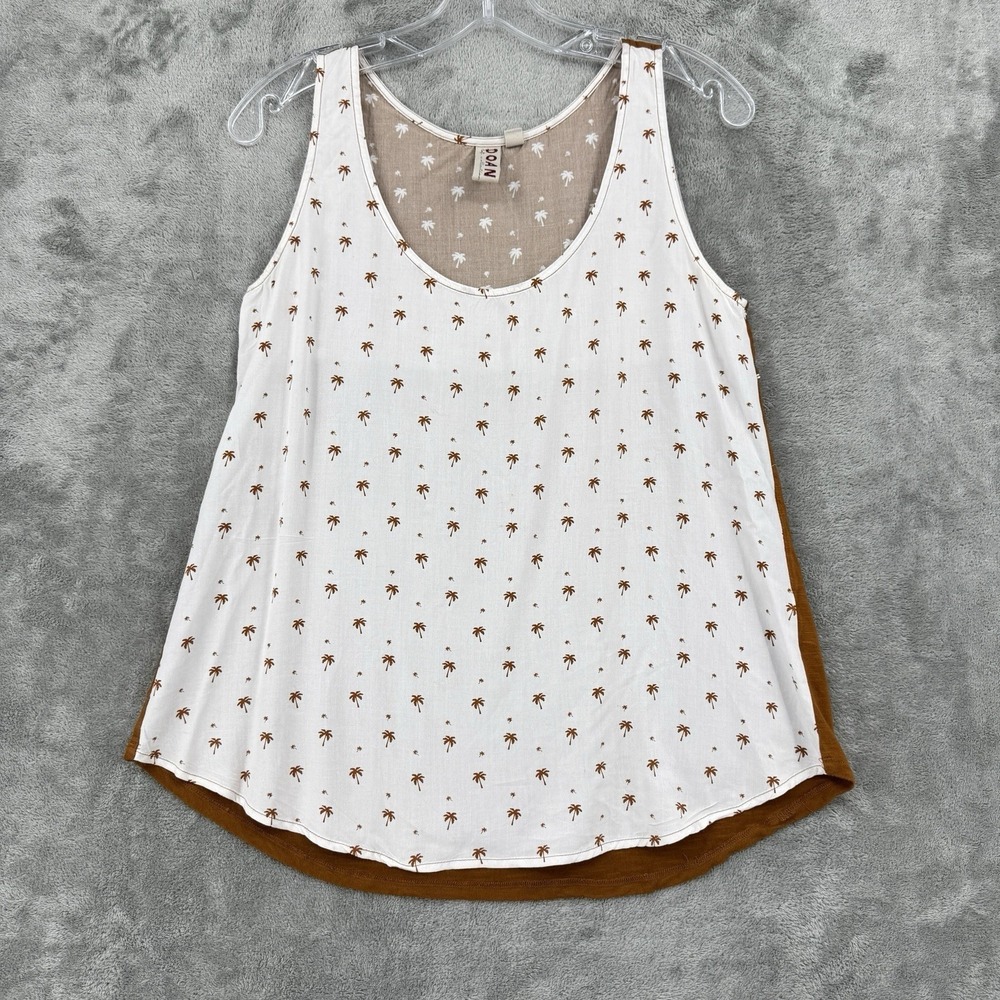 Anthropologie Dolan Blouse Womens Medium Tank Vacation Palm Tree Tropical Resort